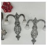 Collection of Antique and Vintage Hardware including Hooks, Door Plates, and Knobs
