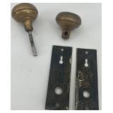 Collection of Antique and Vintage Hardware including Hooks, Door Plates, and Knobs
