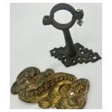 Collection of Antique and Vintage Hardware including Hooks, Door Plates, and Knobs