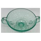 Collection of 4 Vintage Patterned Glass Dishes and Bowls, including Imperial Uranium Glass