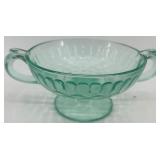 Collection of 4 Vintage Patterned Glass Dishes and Bowls, including Imperial Uranium Glass