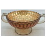 Collection of 4 Vintage Patterned Glass Dishes and Bowls, including Imperial Uranium Glass