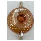 Collection of 4 Vintage Patterned Glass Dishes and Bowls, including Imperial Uranium Glass