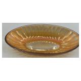 Collection of 4 Vintage Patterned Glass Dishes and Bowls, including Imperial Uranium Glass