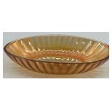 Collection of 4 Vintage Patterned Glass Dishes and Bowls, including Imperial Uranium Glass