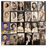 Collection of Vintage Celebrity and Music Memorabilia Postcards, Cards, and Stamps