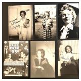 Collection of Vintage Celebrity and Music Memorabilia Postcards, Cards, and Stamps