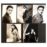 Set of 5 Joan Collins Vintage Black and White Glamour Photos