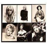 Collection of 27 Vintage Hollywood Black and White Photographs Featuring Tammy Wynette, Petula Clark, Debbie Reynolds, Winona Ryder and more