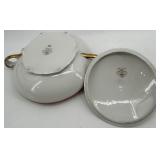 Haviland France Rosemont Porcelain Dinnerware Set with Floral Pattern and Gold Trim