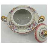 Haviland France Rosemont Porcelain Dinnerware Set with Floral Pattern and Gold Trim