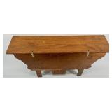 Antique Wood Wall Shelf with Carved Floral Design