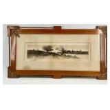 Framed Original Etching The River Path by Ernest C. Rost