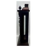 Antique Wooden Wall Clock Case with Glass Door and Ornate Details