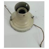 Lot of 2 Vintage Art Deco Pink Glass Ceiling Light Shades with Mounting Fixture