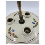 Vintage 3-Socket Porcelain Ceiling Light Fixture with Frosted Glass Shade