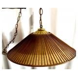 Vintage Hanging Pendant Lamp with Mid-Century Style Shade and Chain