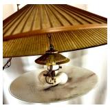 Vintage Hanging Pendant Lamp with Mid-Century Style Shade and Chain