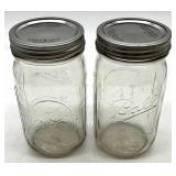 Collection of 12 Ball Glass Mason Jars with Lids Assorted Sizes