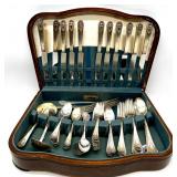 HERALDIC 1847 Rogers Bros XS Triple Silverplate Flatware Set with Serving Pieces and Chest