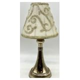 Decorative Lot with Glass Hen Dish, Metal Tealight Lamp, and Nicole Miller Frame