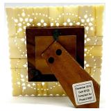 Decorative Lot with Glass Hen Dish, Metal Tealight Lamp, and Nicole Miller Frame