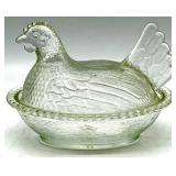 Decorative Lot with Glass Hen Dish, Metal Tealight Lamp, and Nicole Miller Frame