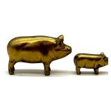 Vintage Brass Decor Collection with Figures, Car, Candle Holders, and More