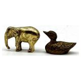 Vintage Brass Decor Collection with Figures, Car, Candle Holders, and More