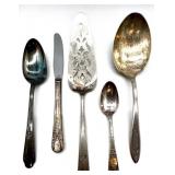 Assorted Silverplate and Stainless Flatware Collection with Wooden Storage Case