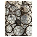 Pair of Round Metal Wire Globe Pendant Light Fixtures