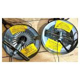 Pair of Round Metal Wire Globe Pendant Light Fixtures