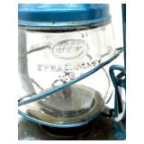 Pair of Vintage Dietz Oil Lanterns Red and Blue NY USA