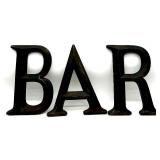 Set of 3 Large Distressed Wood BAR Letters Wall Decor