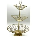 Vintage 3-Tier Metal Stand with Robinson Ransbottom Stoneware Crock and 2 Miniature BI Jars