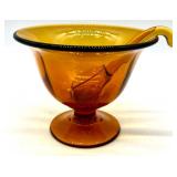 Vintage Books Collection with Heart-Shaped Box and Amber Glass Dish