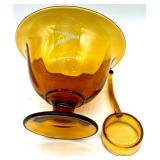 Vintage Books Collection with Heart-Shaped Box and Amber Glass Dish