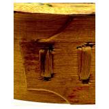 Antique Swedish Miniature Painted Wooden Box with Handle and Decorative Motif