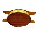 Antique Swedish Miniature Painted Wooden Box with Handle and Decorative Motif