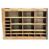 Vintage Keystone Wood Printer Type Tray Drawer with Handle