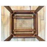 Teak Wood and Woven Rattan Side Table Made in Indonesia