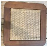 Teak Wood and Woven Rattan Side Table Made in Indonesia