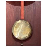 Antique Wood Case Wall Clock with Brass Pendulum and Roman Numeral Dial