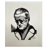 Harry Kernoff set of 3 Signed Block Print Portraits of James Joyce and W.B. Yeats