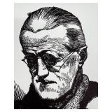 Harry Kernoff set of 3 Signed Block Print Portraits of James Joyce and W.B. Yeats