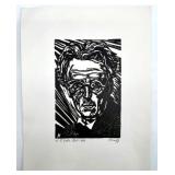 Harry Kernoff set of 3 Signed Block Print Portraits of James Joyce and W.B. Yeats