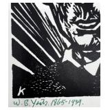 Harry Kernoff set of 3 Signed Block Print Portraits of James Joyce and W.B. Yeats