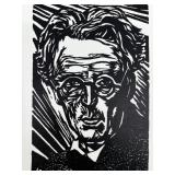 Harry Kernoff set of 3 Signed Block Print Portraits of James Joyce and W.B. Yeats