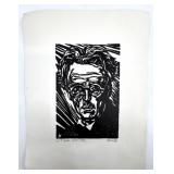 Harry Kernoff set of 2 Signed Block Prints of W.B. Yeats