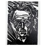 Harry Kernoff set of 2 Signed Block Prints of W.B. Yeats